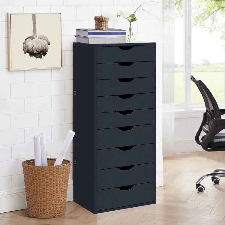 Black Wood File Cabinet J5005