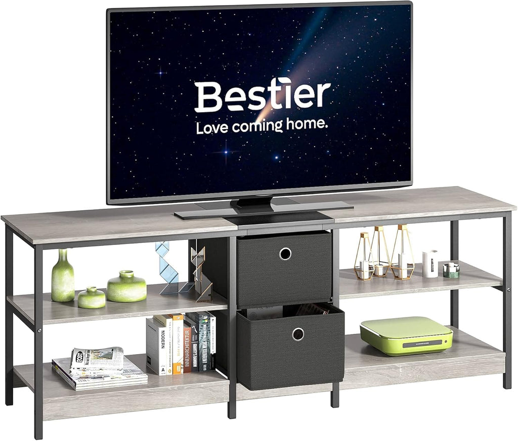 Light Gray TV Stand with Drawers H438