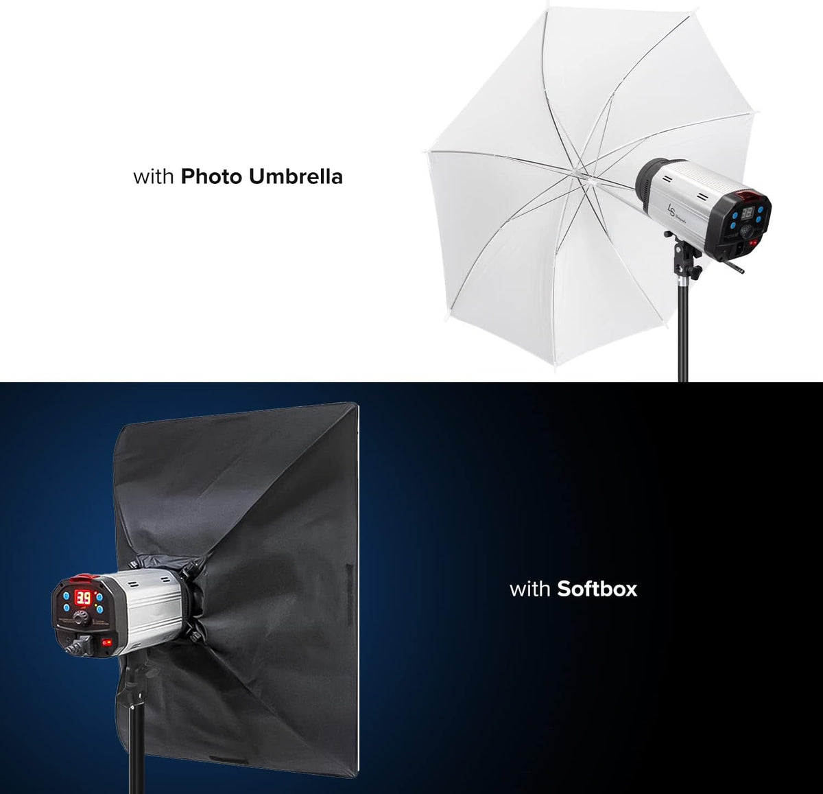 300W 5600K Flash Strobe Monolight with Wireless Trigger & Receiver I414
