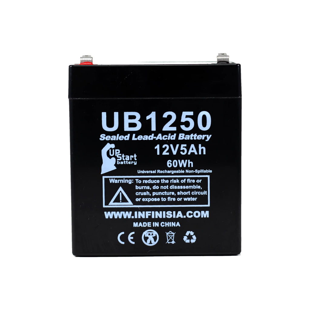 12V 5Ah Sealed Lead Acid Battery with F1 to F2 Terminal Adapters I1368