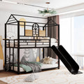 Twin over Twin Metal Bunk Bed with Slide W957