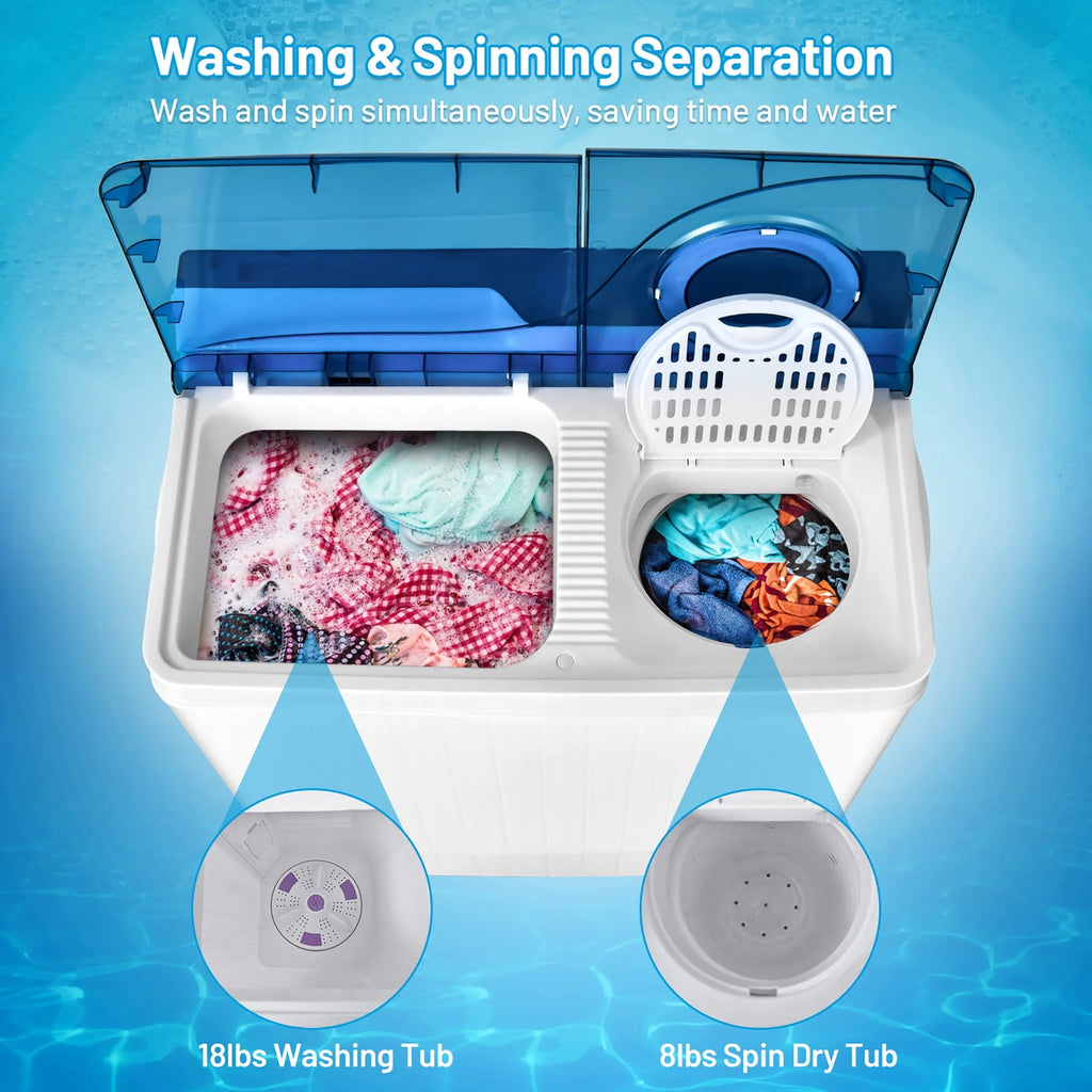 Portable Semi-automatic Washing Machine Blue A375959