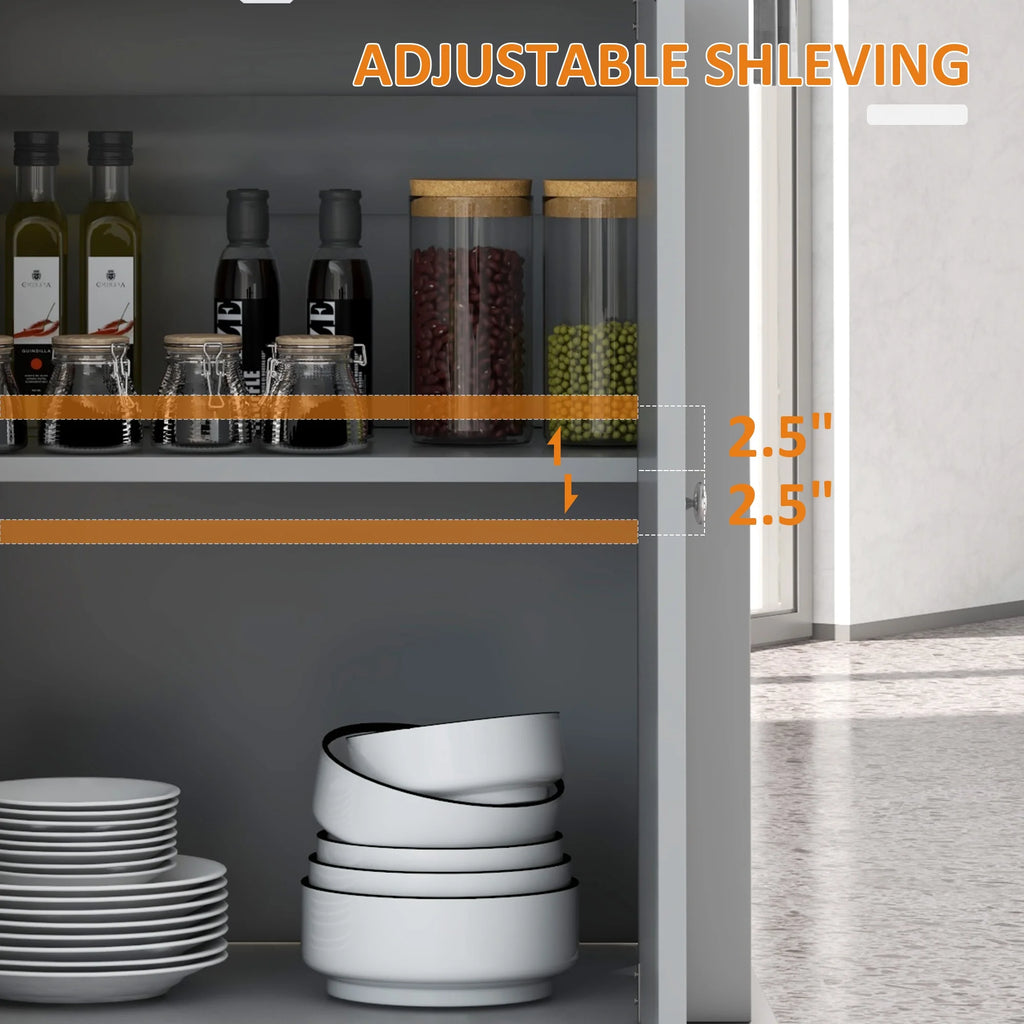 Rolling Kitchen Island Cart with Drawer and Adjustable Shelf D86185