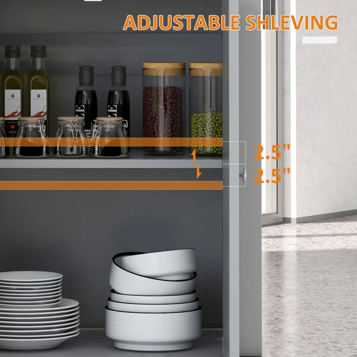 Rolling Kitchen Island Cart with Drawer and Adjustable Shelf D86185