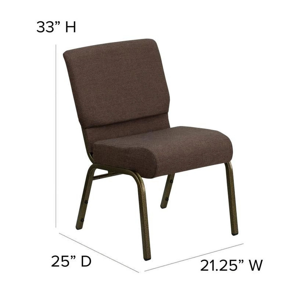 Dark Brown Fabric Stackable Church Chair N121954