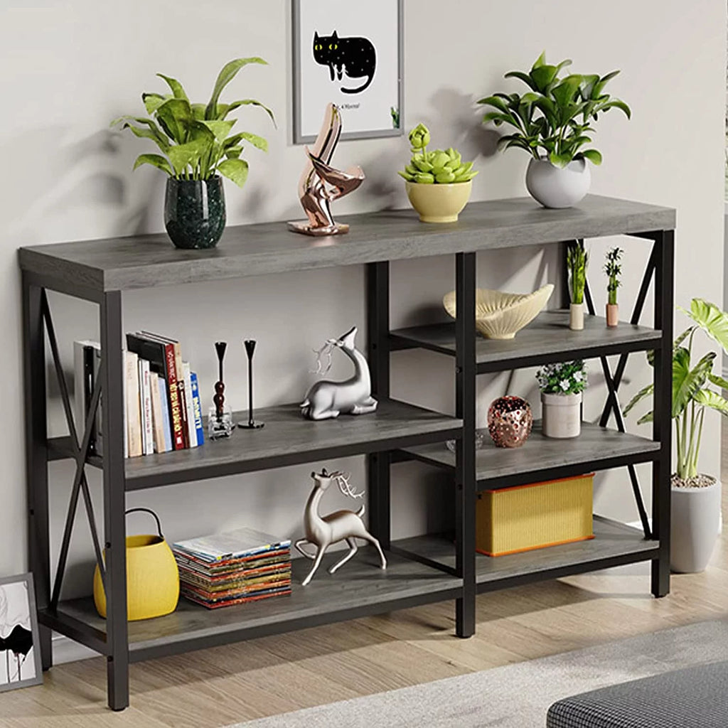 40"L Gray Wash Storage Console Table B17777