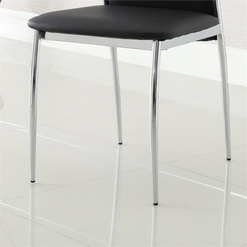 Black Highback Side Chair Set of 2 V9604