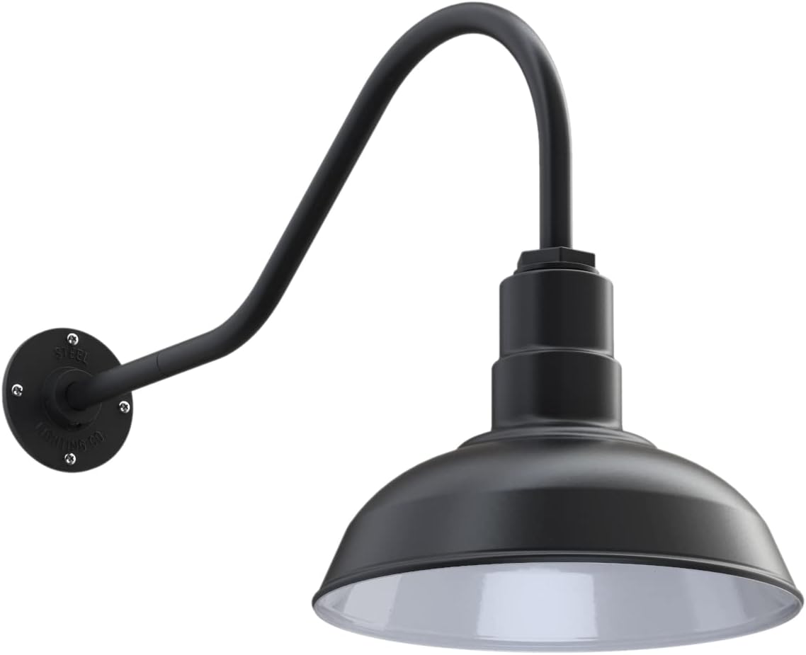12 inch Dome Gooseneck Outdoor Wall Mounted Barn Light M125