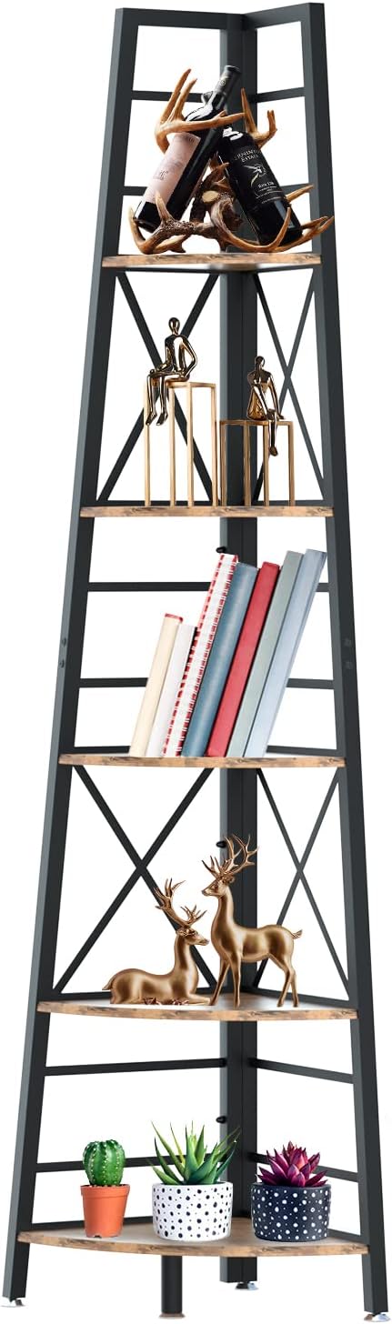 5-Tier Wood Corner Shelf I98884
