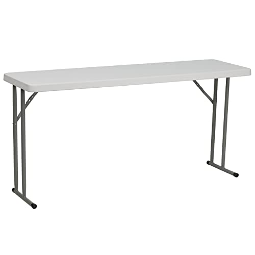 5' White Plastic Folding Training Table Q18731