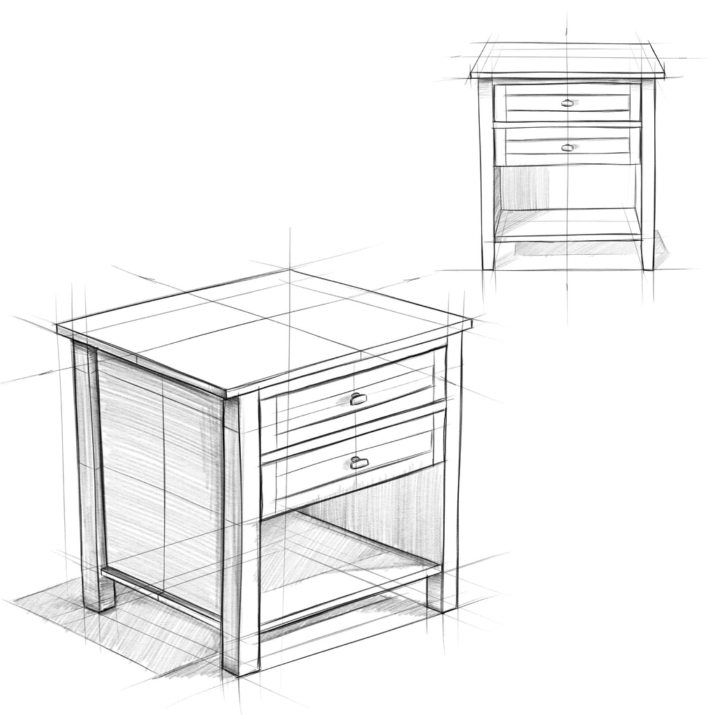 White 24 inch Wide Solid Wood Nightstand J409