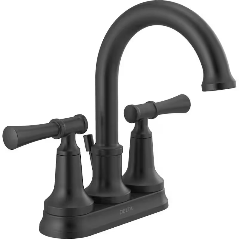 2-Handle Centerset Bathroom Faucet in Matte Black S7506