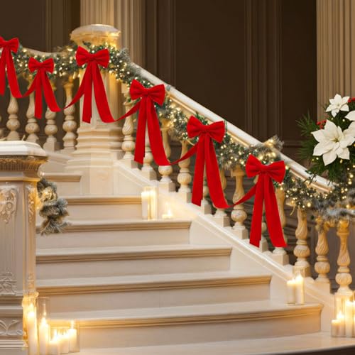 Velvet Bow Garland with 6 Pcs Large Bow F520
