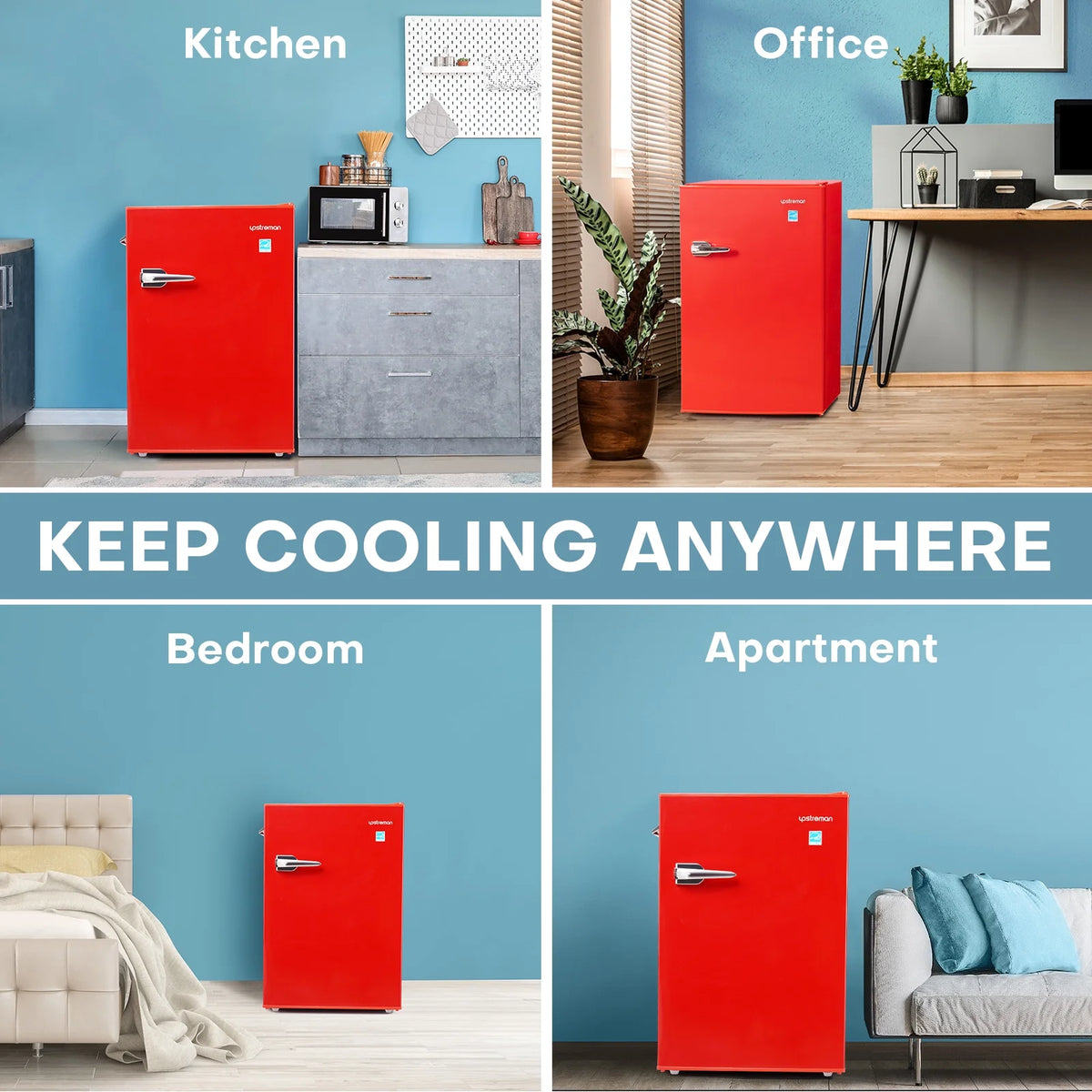 4.5 Cu Ft Retro Compact Refrigerator with Freezer R1532