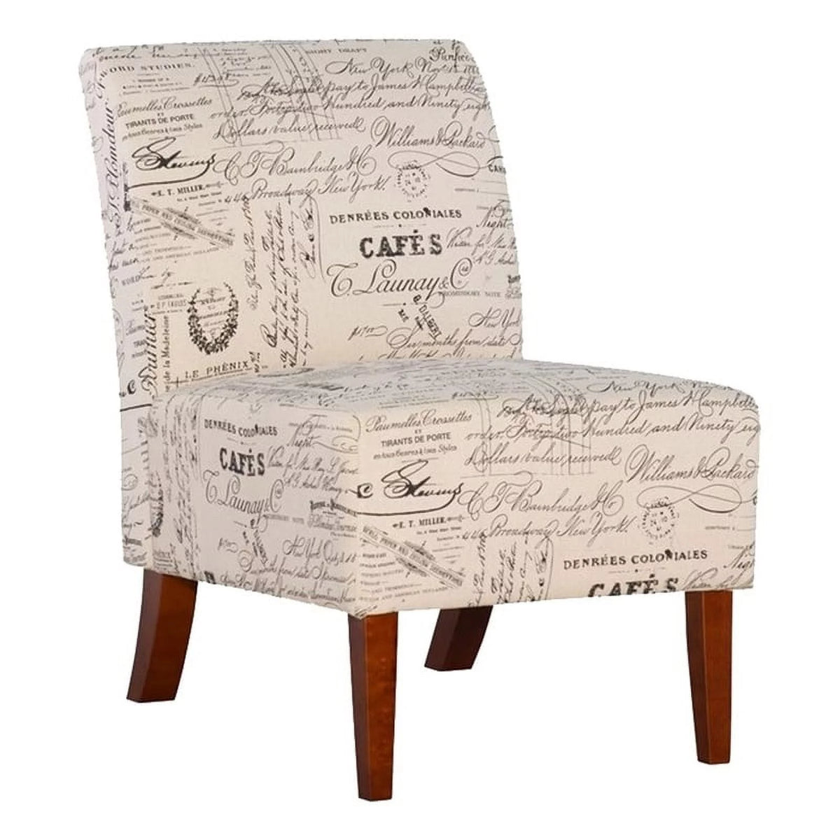 Contemporary Fabric Slipper Chair in Beige D599