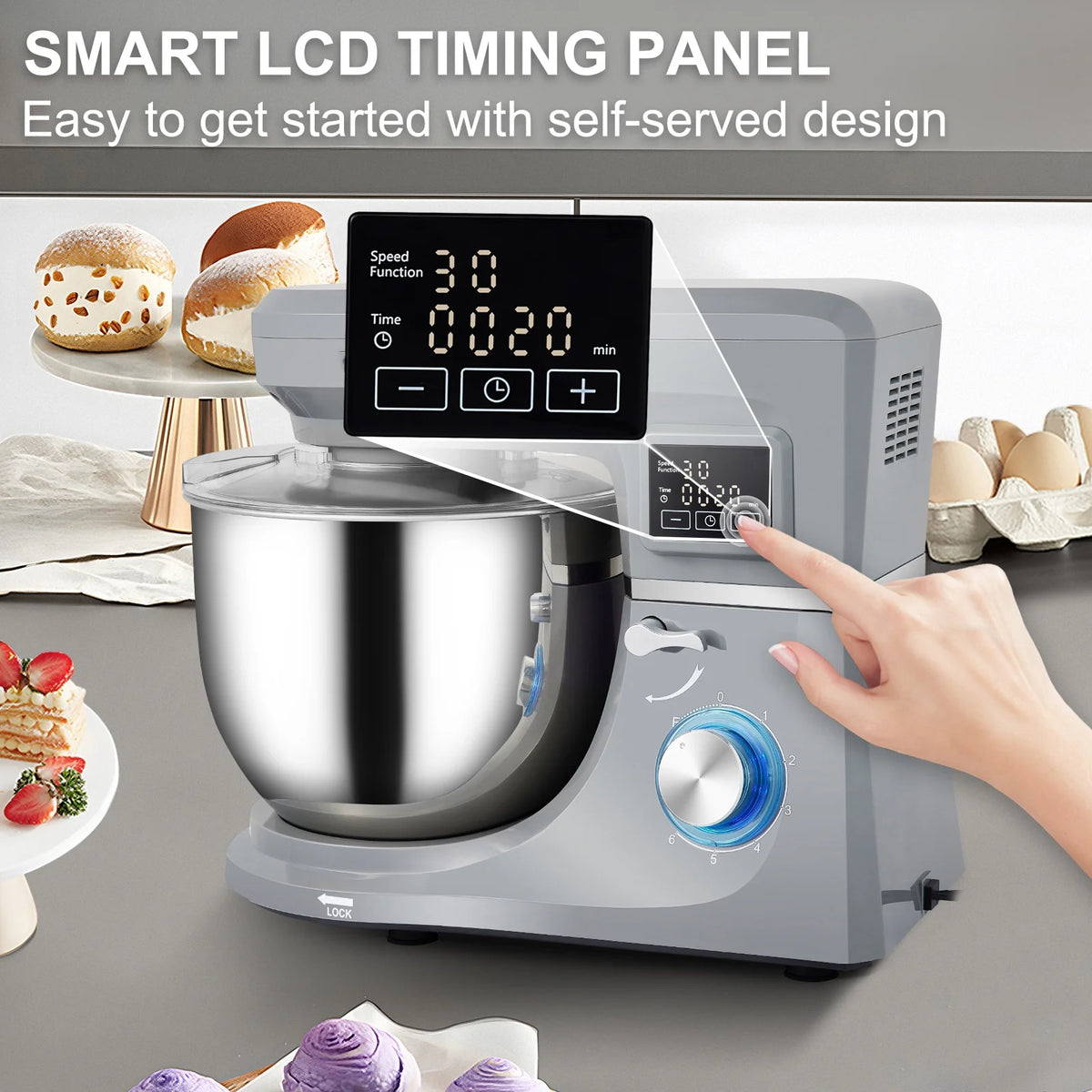 660W 7.4Qt 6-Speed Tilt-Head Stand Mixer A8199