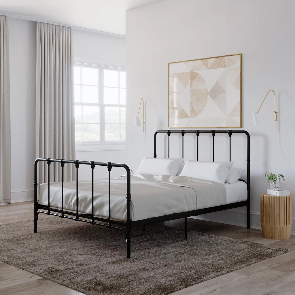 King Gray Metal Bed R709