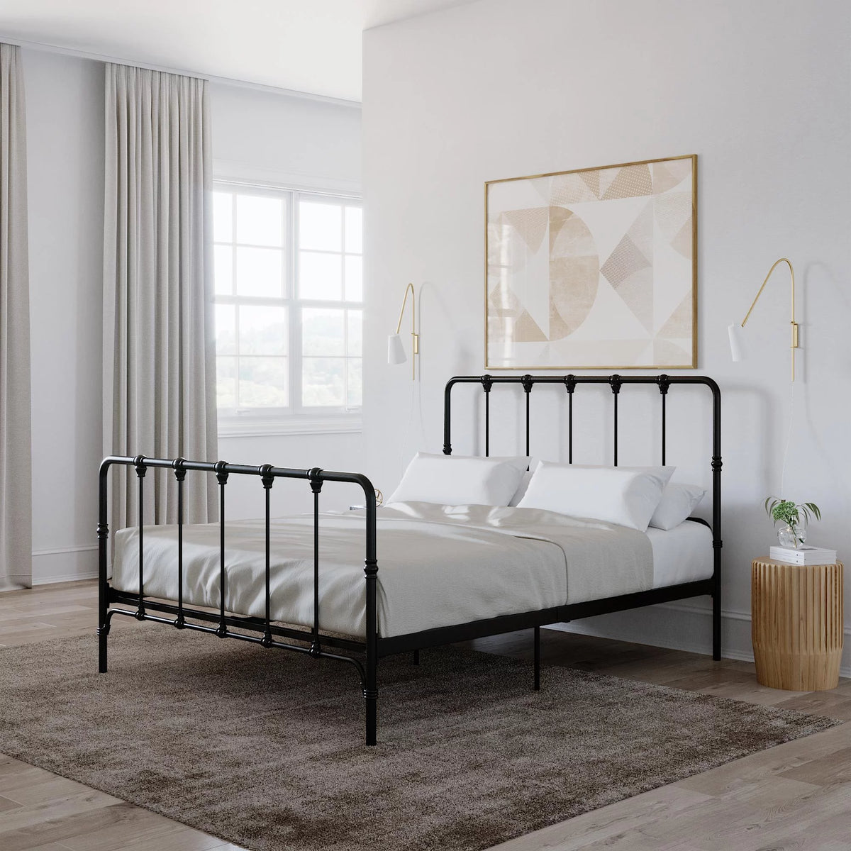 King Gray Metal Bed R709