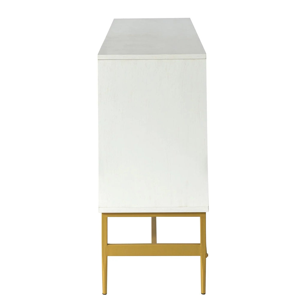 Walnut Kitchen Buffet Sideboard with Metal Legs J84242