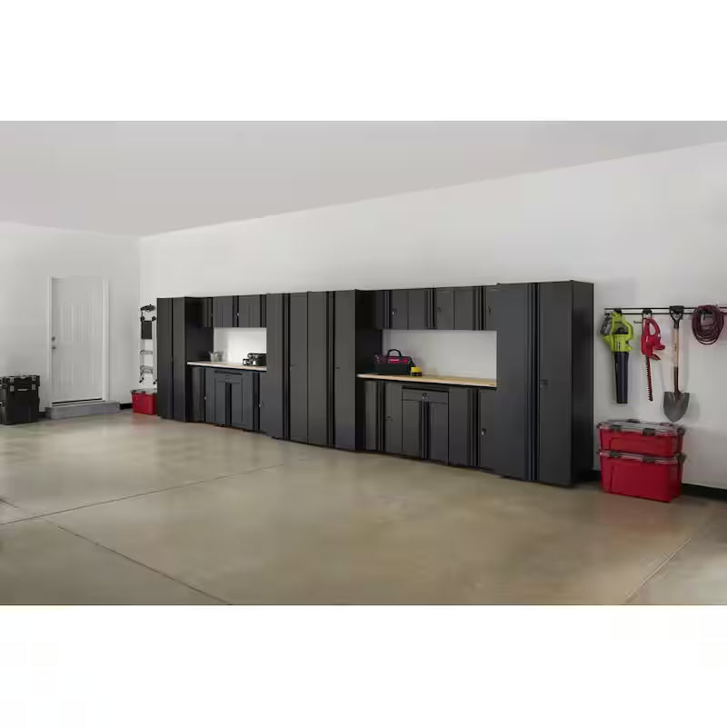 18-Piece Welded Steel Garage Storage System in Black G52552