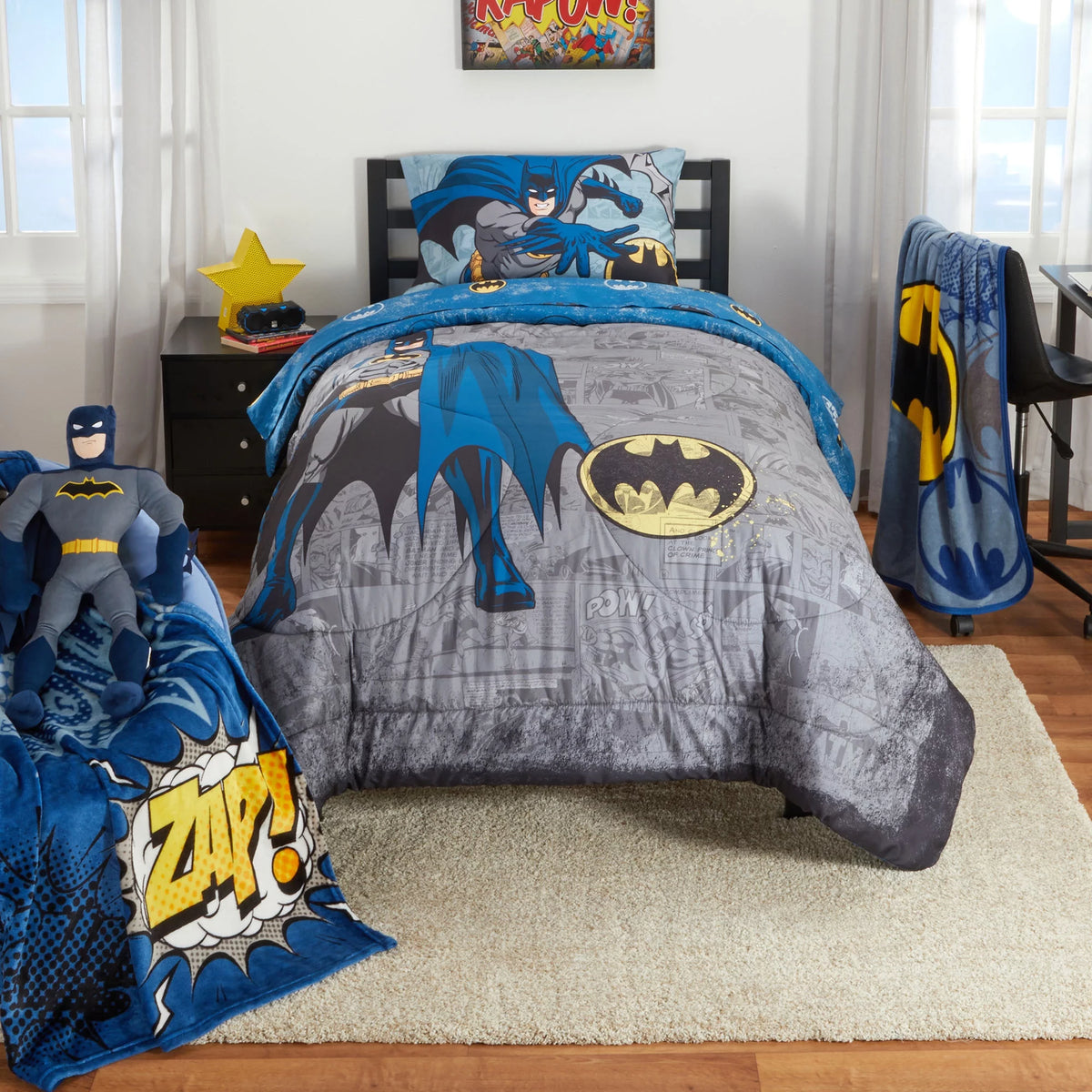 Kids Comforter and Pillowcase 2-Piece Set Twin/Full Reversible E9886