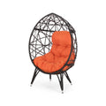 Indoor Wicker Teardrop Chair with Cushion W99464