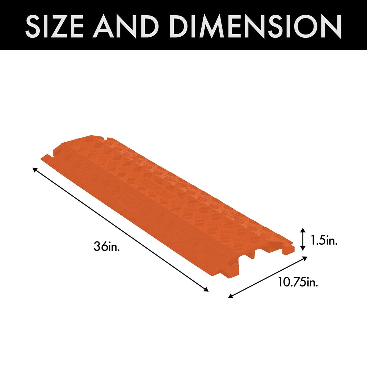 Orange 2-Channel Drop-Over Cable Protector K465397