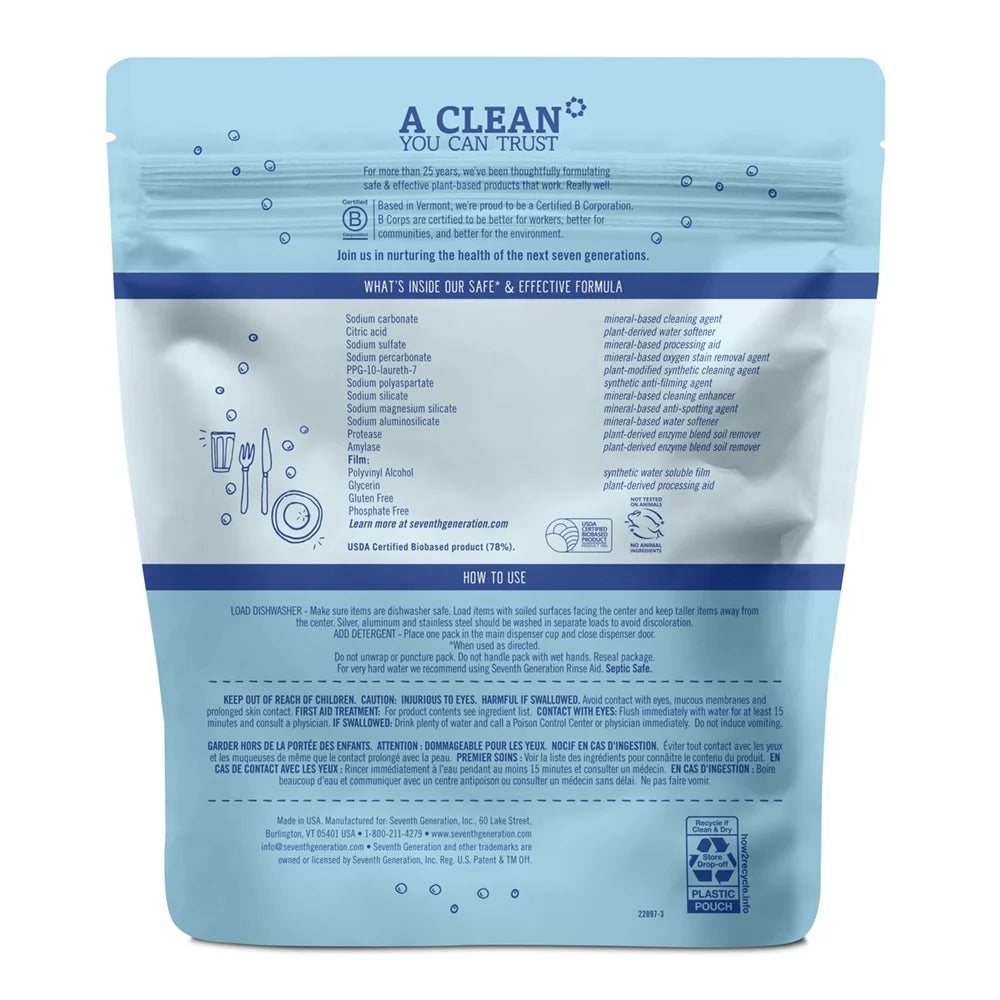 Free and Clear Dishwasher Detergent Pods, 45 Count Y338061