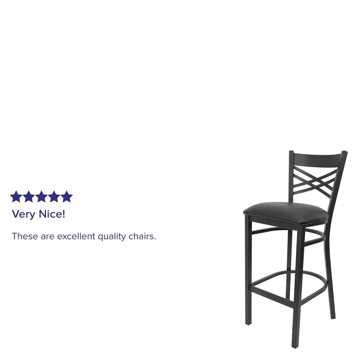 Black X Back Metal Barstool Q194686