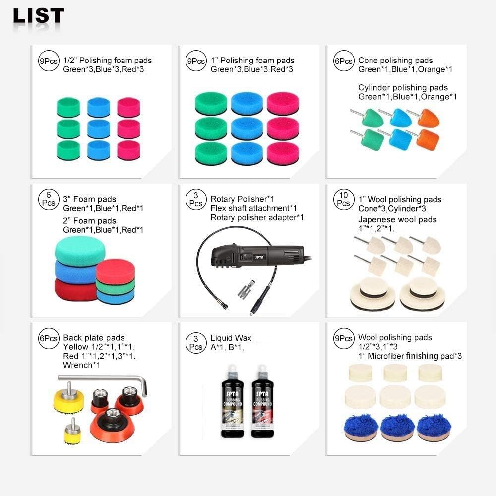 Mini Buffer Polisher with Foam Polishing Pads B510331