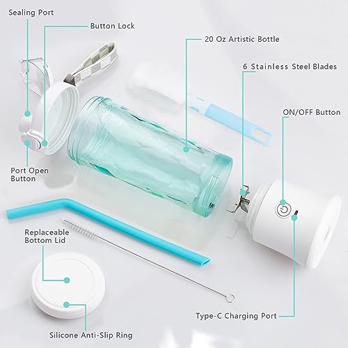Rechargeable Personal Blender with 600ML Travel Cup D7108