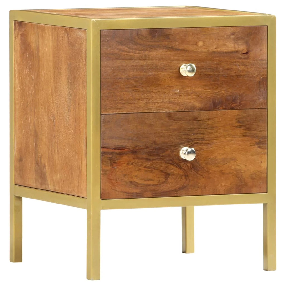 Mango Wood 2 Drawer Bedside Cabinet K1486