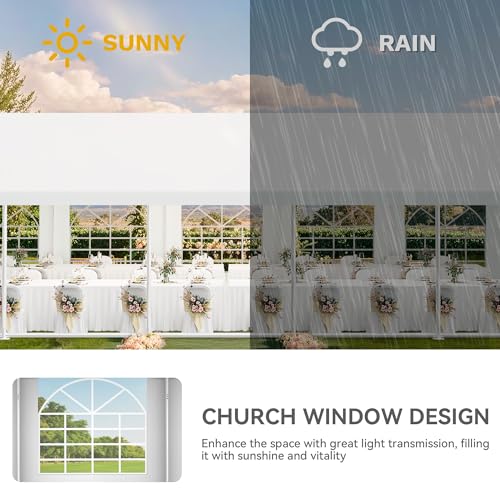 16x32ft Heavy Duty Galvanized Steel Party Tent with Removable Sidewall Windows E4016