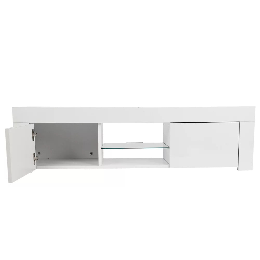 White TV Stand with LED V8330