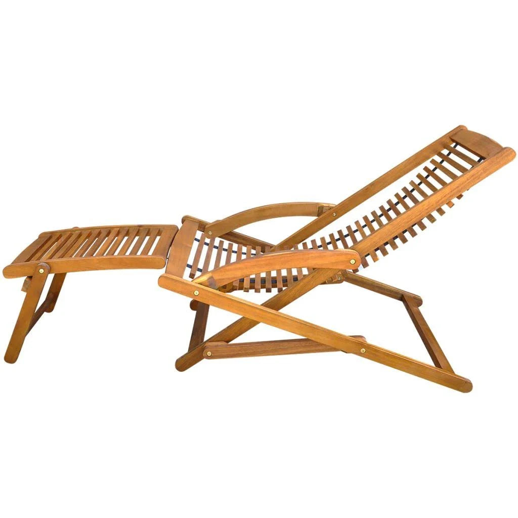 Acacia Wood Deck Chair with Footrest D10667