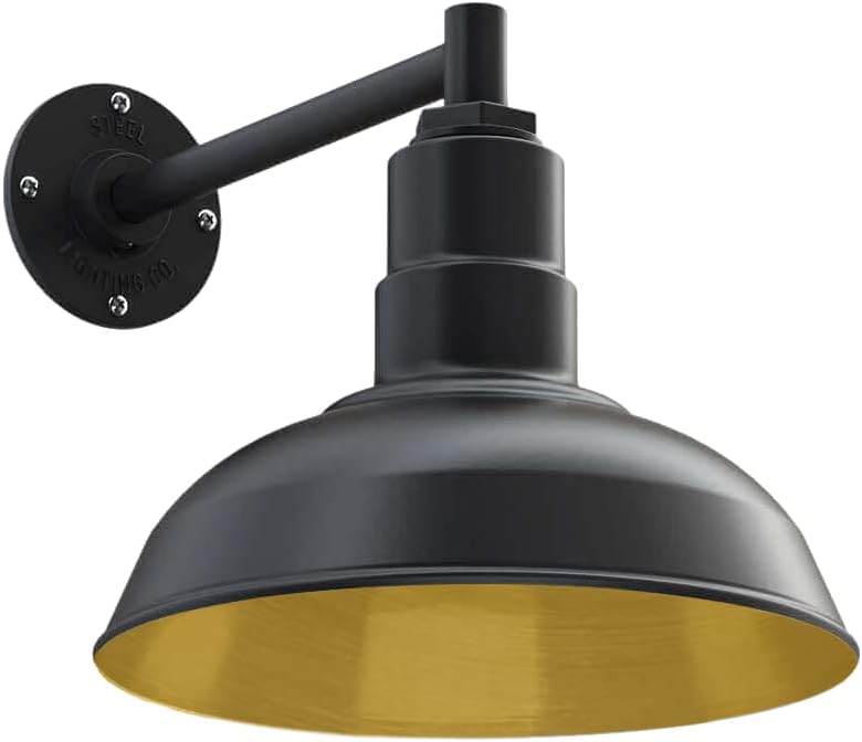 12 inch Dome Gooseneck Outdoor Wall Mounted Barn Light M125