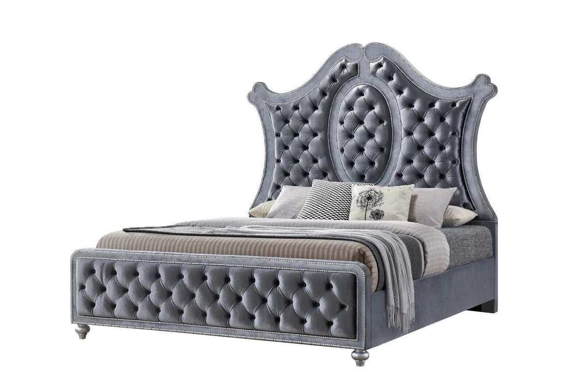 Queen Size Upholstered Panel Bed Set P2493