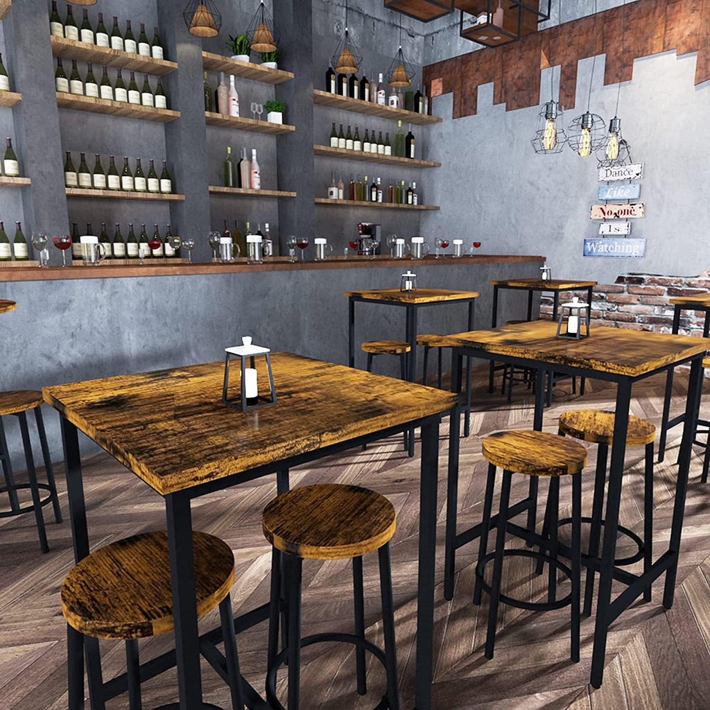 3 Piece Pub Dining Set Rustic Brown R19289
