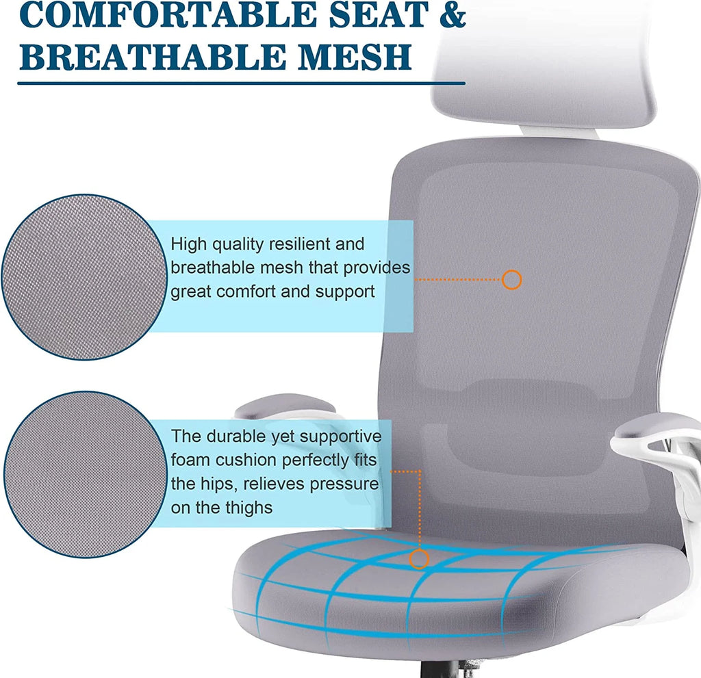 High Back Ergonomic Office Chair with Lumbar Support and Headrest V876