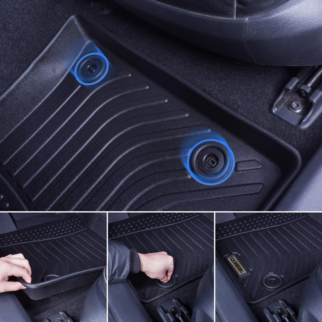 Black Floor Mats Liners Front Rear Custom Fit D116771