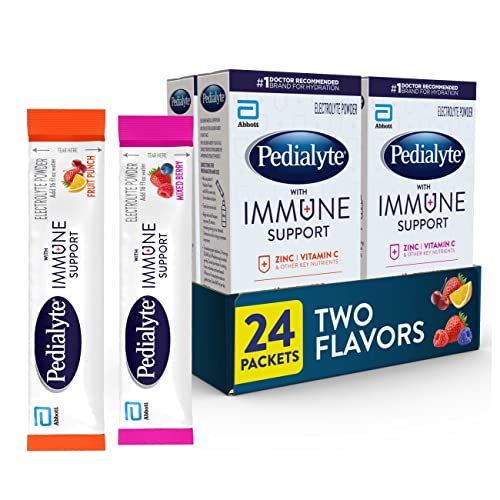 Electrolyte Drink Powder Packets with Vitamin C and Zinc, Mixed Berry & Fruit Punch, 6 Count (Pack of 4) R1279