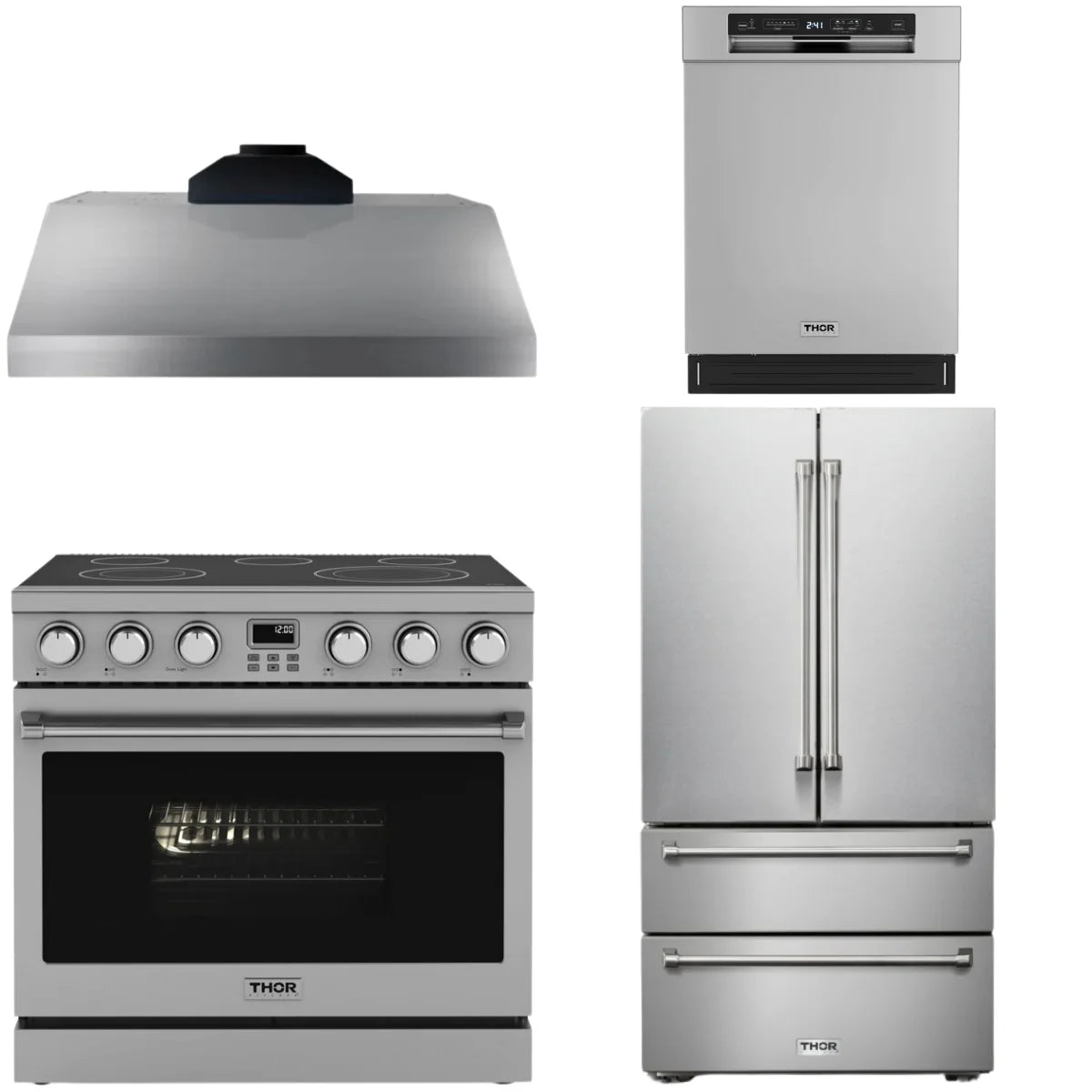 36 Electric Range, Range Hood, Refrigerator and Dishwasher U292088