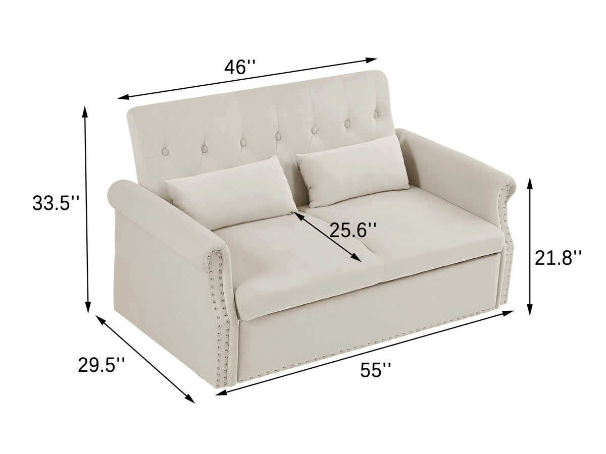 Velvet Convertible Sleeper Sofa Bed P311504