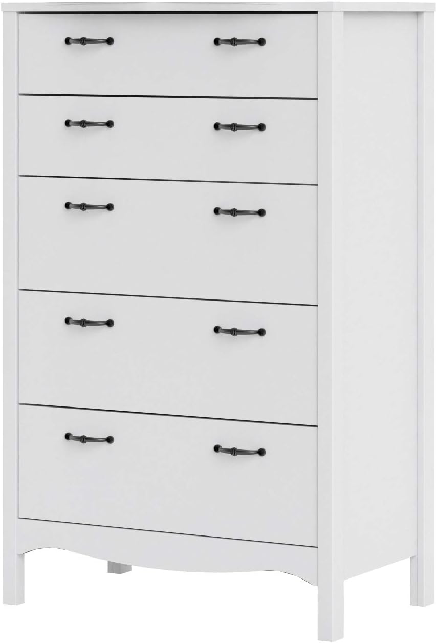 White 5 Drawer Chest F85616