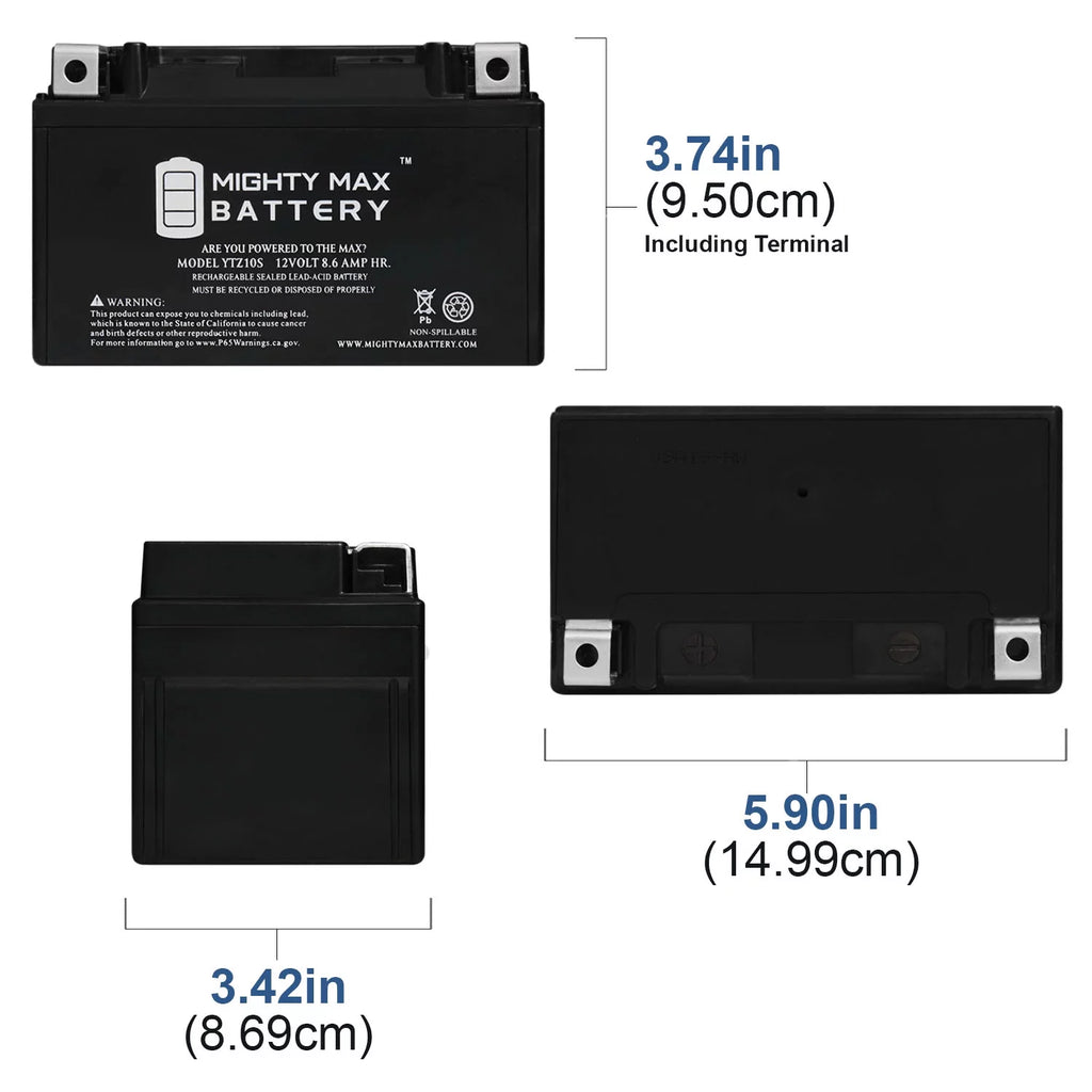 YTZ10S 12V Battery with 2Amp Charger Q978933