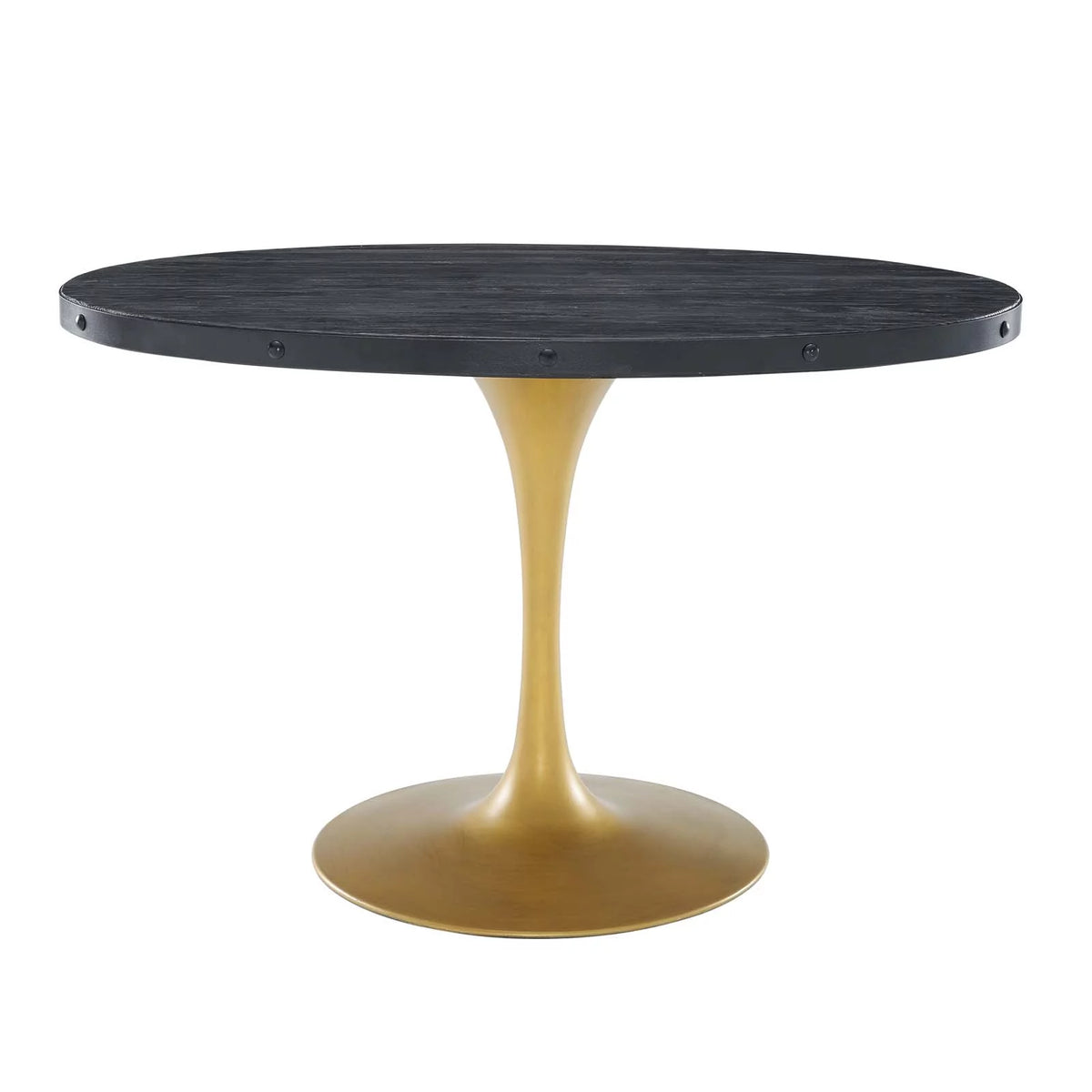 Black Gold Oval Wood Dining Table N668741