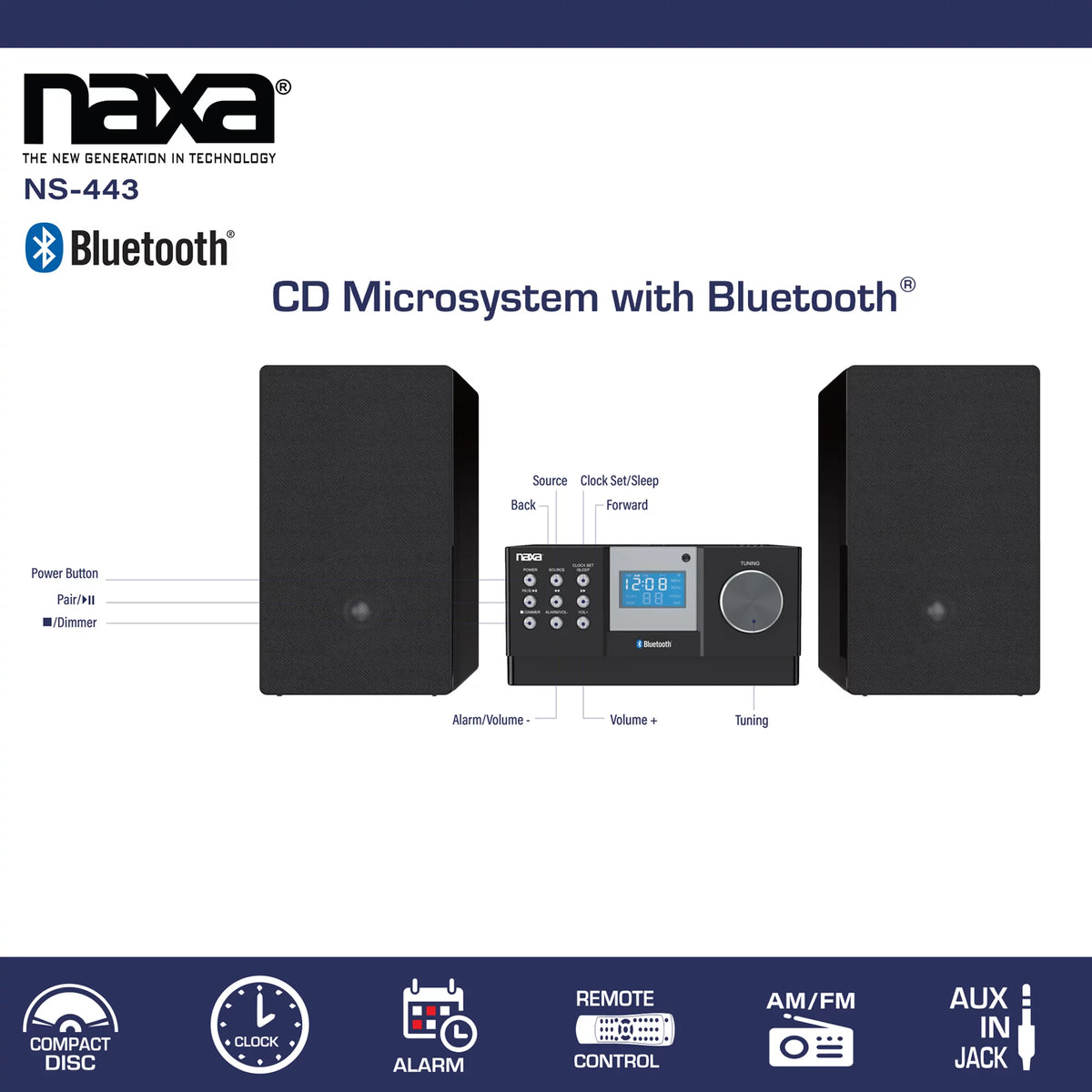 Black Bluetooth CD Microsystem U32102