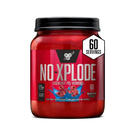 Pre-Workout Supplement with Creatine Beta-Alanine Blue Raz 60 Servings C100