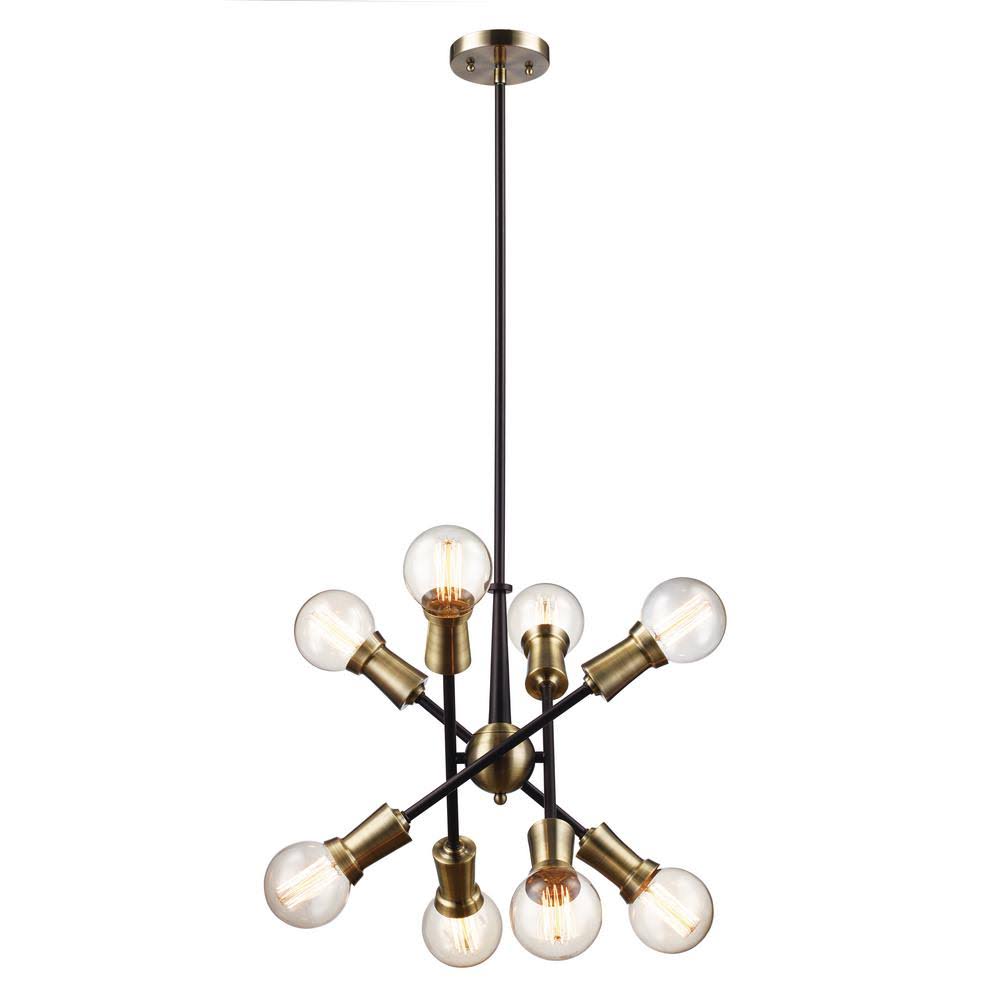8-Light Rubbed Oil Bronze and Antique Brass Pendant L38466
