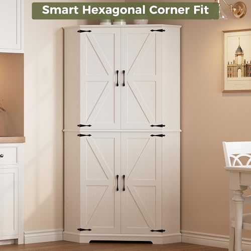 72" 6-Tier Corner Pantry Cabinet with Adjustable Shelves I703395
